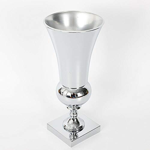 Vase à fleurs, 50 x 60 cm, en fer de luxe, pour mariage de fleurs, décoration magnifique, vase en métal, argenté (60 cm) Cover