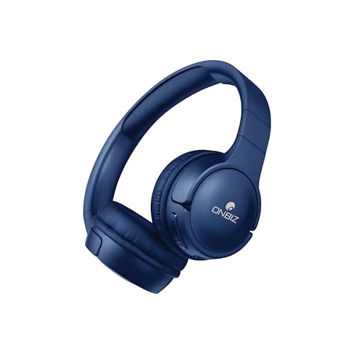 Image of Wireless Bluetooth 5.4 Over-Ear Headphones, Blue, 35 Hour Playtime, 40mm Bass Boosted Drivers, IPX4, Foldable