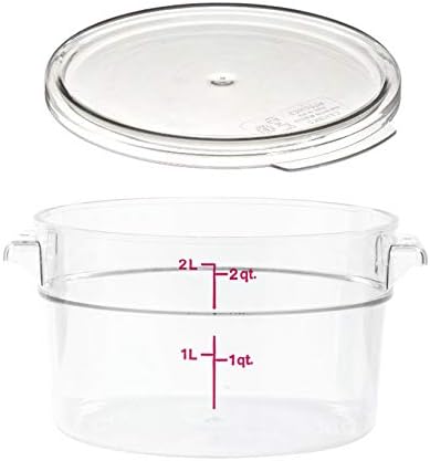 Cambro RFSCW2135 Camwear 2-Quart Clear Round Food Storage Container with Cambro RFSCWC2135 Clear Round Lid image 5
