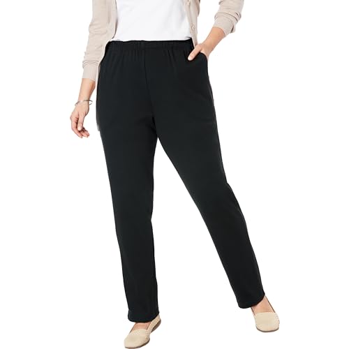 Woman Within Plus Size 7-Day Knit Straight Leg Pant Stretch