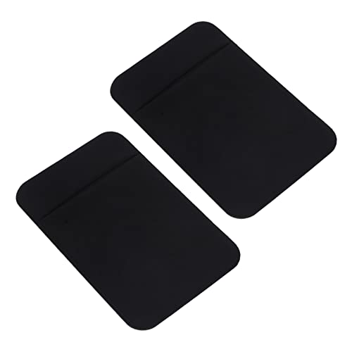 EXCEART Porta Carte Cellulare Adesivo 2 Pezzi, Supporto Posteriore Elastico Per Telefono, Manica Posteriore Per Carte Di Credito e Documenti, Tasca Appiccicosa Nera Per Uso Quotidiano e Viaggi