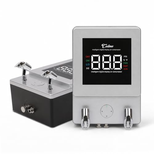 Image of Smart Professional Airbrush Compressor - High-Performance Mini Compressor with Intelligent Digital Display, 0.5-30 PSI Adjustable, Ultra-Quiet for High-End Airbrushes,Modeling,Painting,Detail Artists