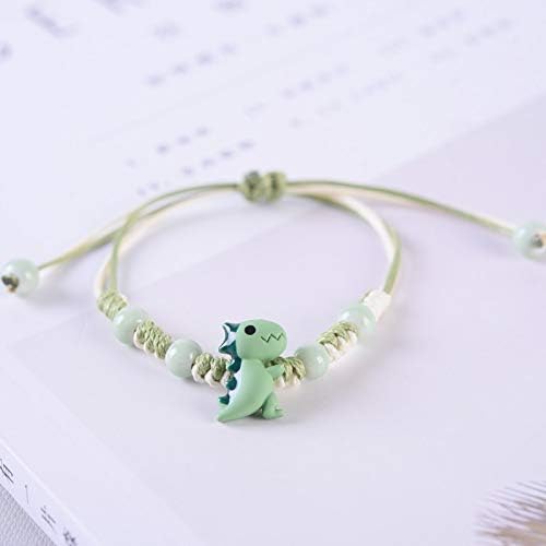 Yocoyee 2pcs Dinosaurs Bracelets Beaded Braided String Rope Chain Thread Adjustale Aniaml Bracelet for Women - Image 3