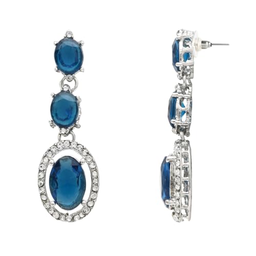 Image of I Jewels Silver Plated Stylish Design Crystal Diamond Necklace With Earrings & Maang Tikka Jewellery Set for Women