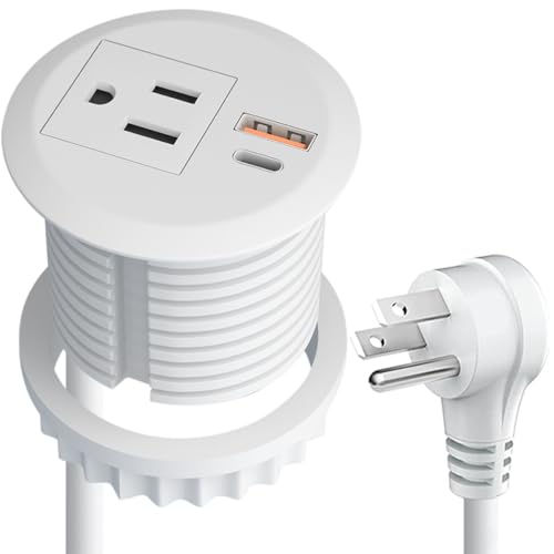 MAZZGOFOR 2-inch Small Desk Power Grommet,10ft Cord,PD20W USB-C,White by MAZZGOFOR - Used condition - CA$29.95
