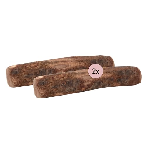 Kauies Olivenholz Kaustab für Hund mit Olivenöl - 100% natürlich, vegan & kalorienfrei - langelebiges Hunde-Spielzeug aus schadstoffgeprüftem Holz, Made in Germany, Größe L bis 30 kg (2er Pack)