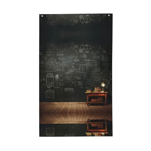 Papel pintado de pizarra, bandera de jardín, 9 x 15 m, banderas verticales, doble cara, rústico, granja, patio, decoración exterior