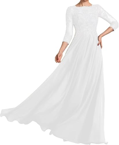 Scoop Neck Mother of The Groom Dress for Wedding 3/4