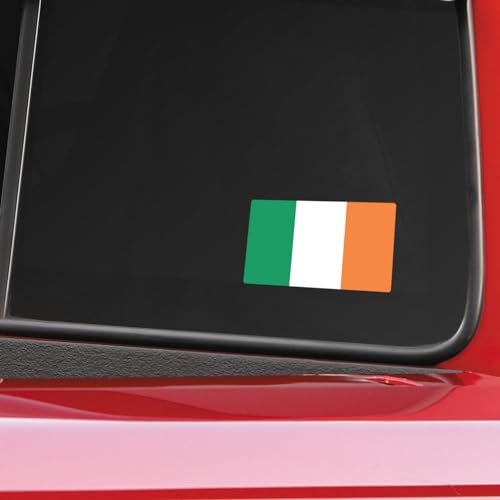 Image of World Country Flag Decal Stickers - Two Pack - for Cars Windows Bumpers Laptops Tablets Tumblers Cups Walls (Ireland)