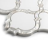 Tenedos White Premium Arabesque Mother of Pearl Waterjet Marble Mosaic Tile – 11 x12 Polished Moroccan Lantern Kitchen Backsplash, Shower, Bathroom, Fireplace Accent-Premium Natural Stone (1 Sheet)