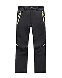 Unisex Niño Traje De Esqui Cremallera Pantalones De Senderismo Mantener Caliente Impermeable Negro L