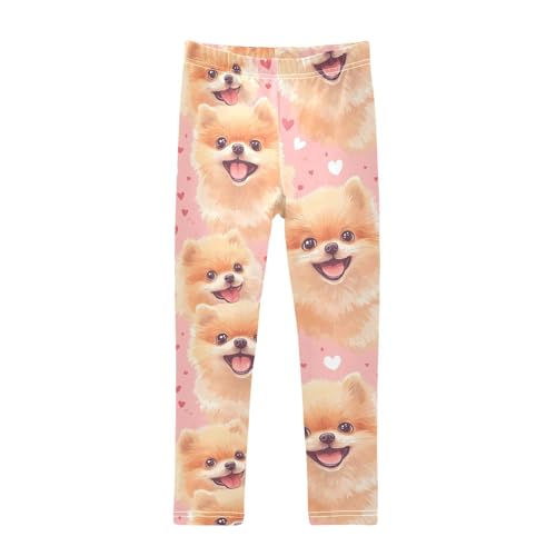 Fluffy Pets Girls Leggings,Workout Leggings for Girls Toddler Athletic Legging Size for 3-10T