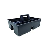 Zion Jan San USA Industrial 3-Compartment Cleaning Caddy Bucket with Handle, Grey