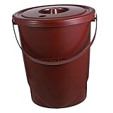 ULTECHNOVO Tragbarer Teesatz Abfalleimer mit Flip Deckel Mülleimer für Büro und Badezimmer zur Entsorgung von Teeresten und Abfällen mit Praktischem Tragegriff