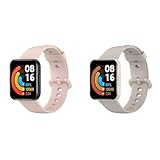 Armbänder Kompatibel mit Xiaomi Mi Watch Lite 2/Redmi Watch 2 Armband, 11 Modefarben Silikon Uhrenarmband Sports Verstellbares Ersatzarmband für Xiaomi Redmi Watch, Damen Herren (X-Rosa/Beige)