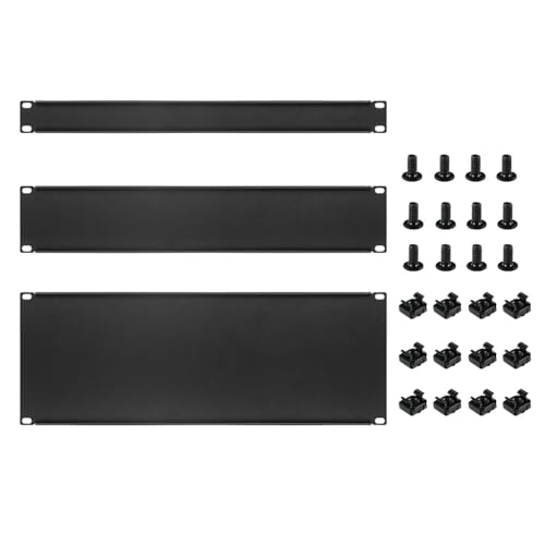 Generchin Kit de 3 Paneles Espaciadores de Montaje en Rack de Metal de 1U, 2U y 4U para Gabinete de Servidor de Gabinete de Rack