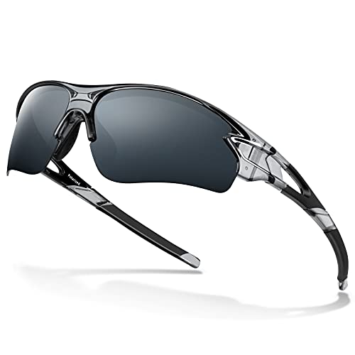 Gafas de Sol Polarizadas - Bea·CooL Gafas de Sol Deportivas Unisex Protección UV con Monturas Ligeras para Esquiando Ciclismo Carrera Surf Golf Conduciendo (Gris Transparente) Cover