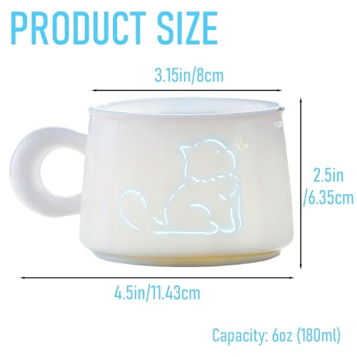 Taza de cerámica única 6oz con motivos de gatos y perros miniatura 2