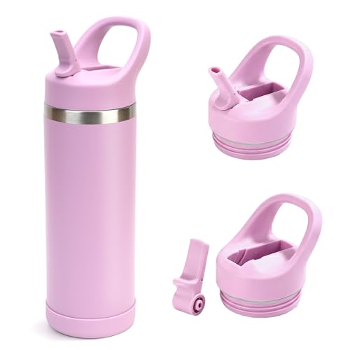 Hydraful 18 oz Insulated Water Bottle with Straw Lid | Leakproof Stainless Steel | Keeps Drinks Cold All Day | Cup Holder Friendly, Sweat-Proof & Easy Carry | Perfect for School, Travel & Daily Use