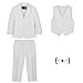 FAEXUM Boys Formal Suit Gentleman 4-piece Tuxedo Set Button Down Vest Straight Leg Pants Long Sleeve Coat Sets with Bowtie White 2-3 Years
