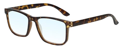Image of Calabria R861 Rectangular Blue Light Blocking Reading Glasses Men Women Trendy Eyeglass Work Gaming Computer Readers w /Case