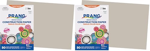 Image of Prang (Formerly SunWorks) Construction Paper, Gray, 12 inch x 18 inch, 50 Sheets (Pack of 2)