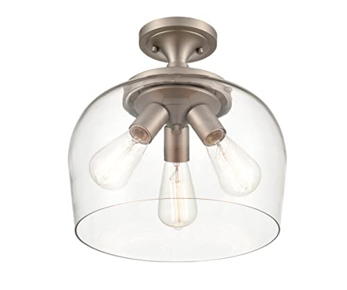 Millennium 9713-Ch Transitional Three Light Semi-Flush Mount From Ashford Collection In Chrome Finish #TOP7