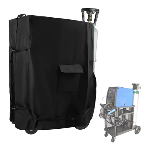 Image of Welding Cart Cover,Heavy Duty 3 Layers Welder Cart Engine Machine Protective Table Accessories Cover,for Most Driven Electric Welding Cart,High Temperature Rresistant Outdoor(37Lx19.7Wx47H In,Black)