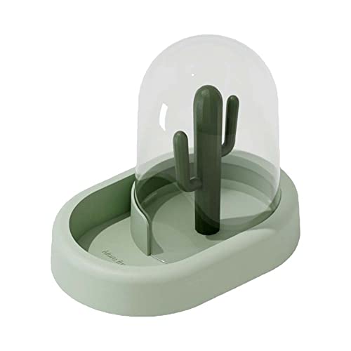 ハムスター 餌入れ 小動物用自動給餌 モルモット ハムスター餌 小鳥用食器 ハリネズミ エサ入れ お留守番対策 透明 固定 自動給餌器 無駄防ぐ 飛び散り対策 ハムスター用品 (グリーン)