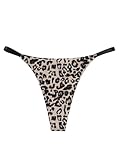SweatyRocks Women's Leopard Print Thong Underwear Low Rise Hipster Sexy T Back Cheeky Panties Multicolor Medium