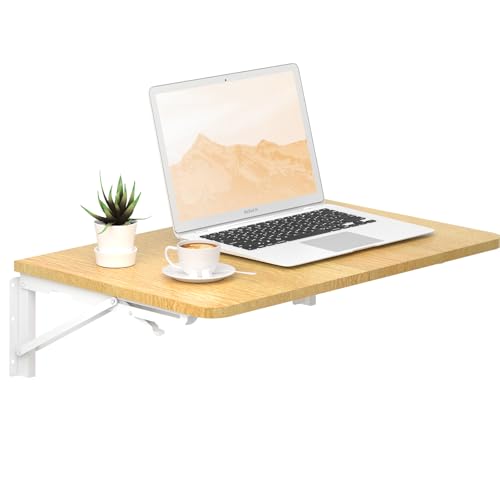 TEAMIX Wall Mounted Folding Table, Floating Desk for Small Spaces