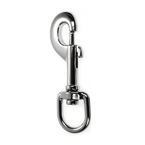 Ganzoo Karabiner-Haken mit Drehgelenk L: 90 mm, Bolzenkarabiner für Hunde-Leine, 2 Stück, Wirbelkarabiner, für Paracord 550 Hundehalsband, legierter Stahl, Schnapp-Karabiner Drehkopf, Farbe: Silber