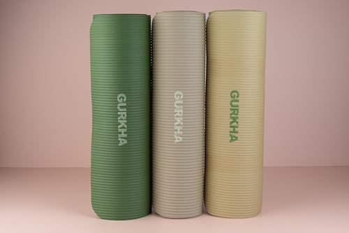 Image of 13mm GURKHA NBR Ultra-Cushioned Yoga Mat with Carry Strap for Men & Women | Category-Leading Comfort, Non-Slip Mat for Yoga, Pilates, HIIT & Floor Workouts | Joint-First Comfort Fitness Mat - Raw Earth | 6ft X 2ft