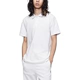 Calvin Klein Men's Smooth Cotton Monogram Logo Polo Shirt, Brilliant White, X-Small