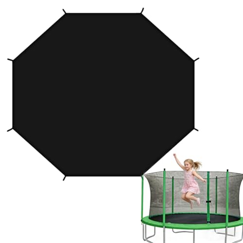 TrrtDo Trampoline Sun Shade Cover 8 Ft Round – Anti-UV Waterproof, Easy to Install Trampoline Cover for Outdoor Backyard Protection and Outdoor Backyard Trampoline Accessories（black+blue）