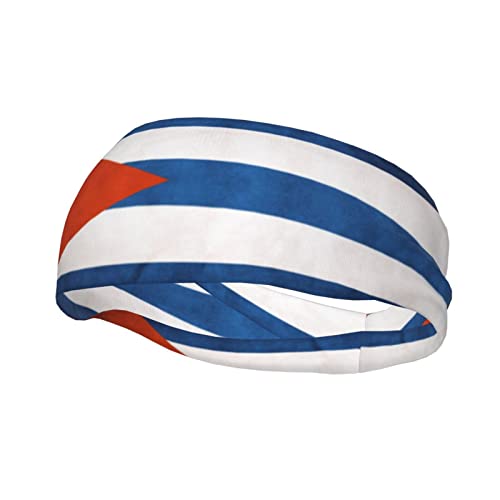Women Men Ugly Cuban Cuba Flag Yoga Workout Exercise Headband Sweat Wicking Hair Bands