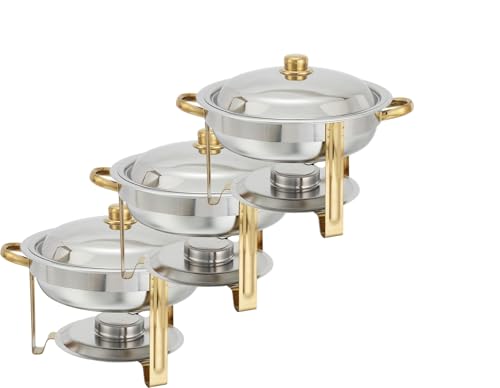 Tiger Chef 4 Quart Round Chafing Dish (3, 4 Quart Round)