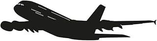 Jet Airplane Wall Decal, Airbus, Boeing Airliner, Large Passenger Aircraft, Flying, Removable Peel and Stick Graphic, Airport Office Wall Decor (15 X 60 inches)