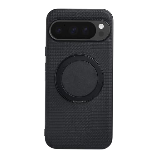 Image of MILLION CASES Back Cover Case for Google Pixel 9 Shockproof Protective Prestige Weave Texture Mag-Safe Kickstand Case for Men & Boys(Black)