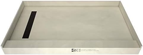 Tile Redi RT3660L-PVC-OB Shower Pan with Left Drain- Single Curb Shower Base, 2" PVC Drain, and Grate Included, 60" Width x 36" Depth