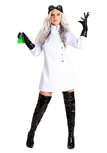 Fun Costumes Mad Scientist Costume for Women, Science Lab Coat & Accessories, Science Expert Halloween Costume Large