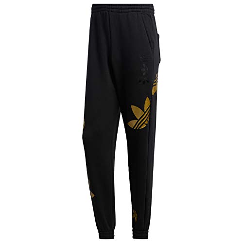adidas Originals Women's Large Logo Pants, black/Gold MET, M