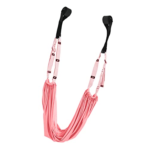 Aerial Yoga Strap, Heavy Duty Elastic Leg Stretcher Portable Folding Flexibility Training Equipment (Pink)