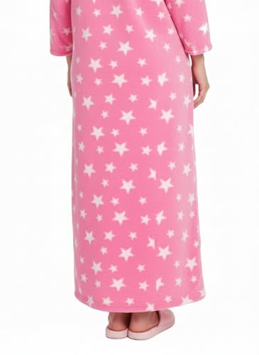Image of Winter Wear Woolen Nighty Dress With hoodies pink Nighty Women Gown Dress Maxi Full-Length Maxi Nighty Bath Robe Free Size