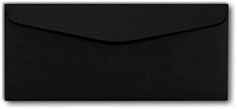 Hamilco Black Colored Business Envelopes 4 1/8 x 9 1/2" No. 10 Envelopes – 50 Pack