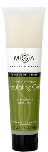 Max Green Alchemy MGA Vegan Sculpting Hair Gel Tube - Organic Formula for Extreme Hair Style for Men & Women | Curly Hair Products Provide Strong Hold & Lasting Control | Color Safe | 5.5 Ounces