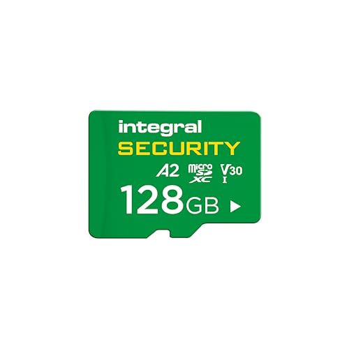 Integral microSD 128 GB Alta Resistencia, UHS I V30 U3 A2, 4K CCTV, Dash CAM, Seguridad hogar, cámara bebé y Corporal, hasta 24 h sobrescritura y 24 000 h grabación Continua