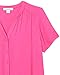 Amazon Essentials Women's Relaxed-Fit Short-Sleeve Woven Blouse, Hot Pink, X-Large