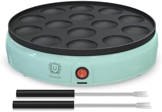 ULTICOR Mini Pancake Maker – 14-Hole Electric Poffertjes Pan – Non-Stick Dutch Mini Pancakes Griddle – Easy to Use, Easy to Clean – Perfect for Breakfast, Desserts, Snacks & More