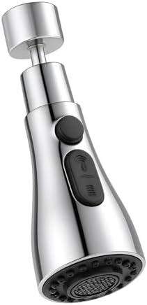 DALUCI Kitchen Tap Extender for Sink – Flexible 360° Rotating Water Tap Extension with 3-Mode Spray Head | Splash-Proof Faucet Attachment for Kitchen Sink | Fits 22mm & 24mm Taps (Chrome)